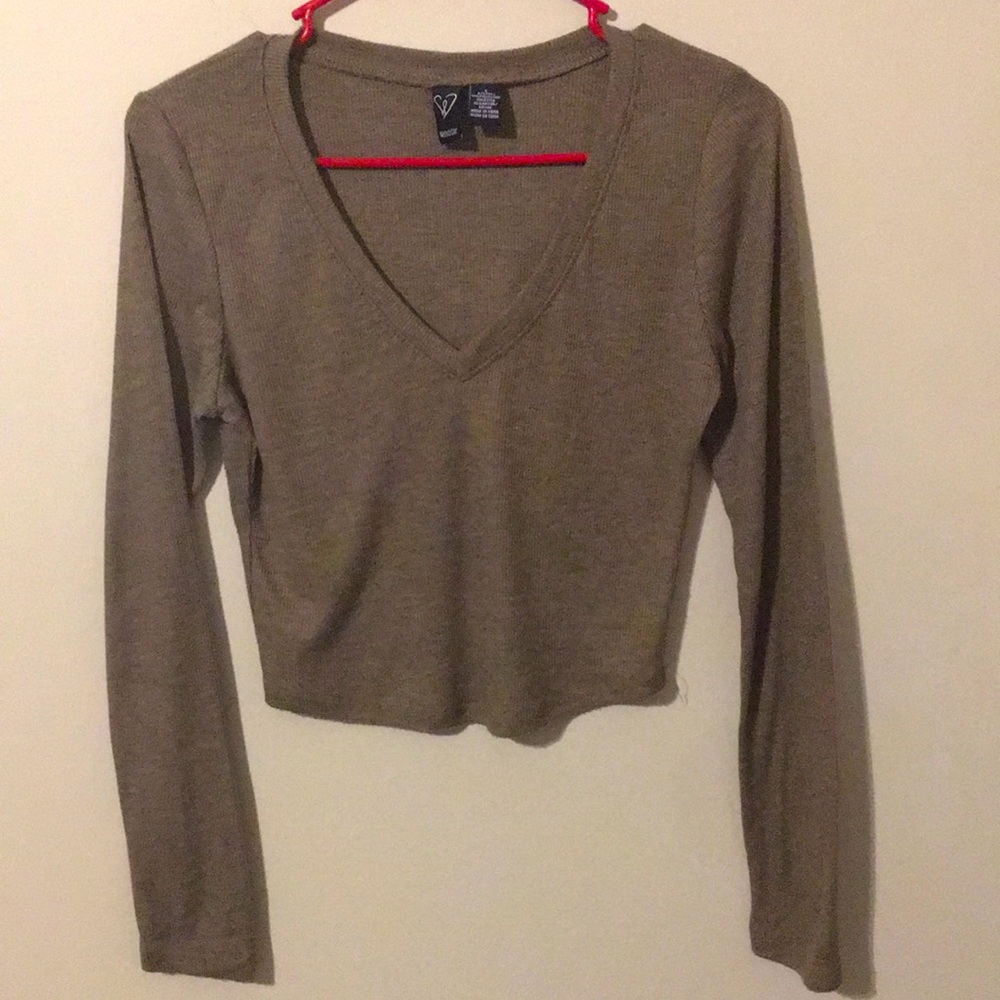 Olive green Windsor v neck crop top